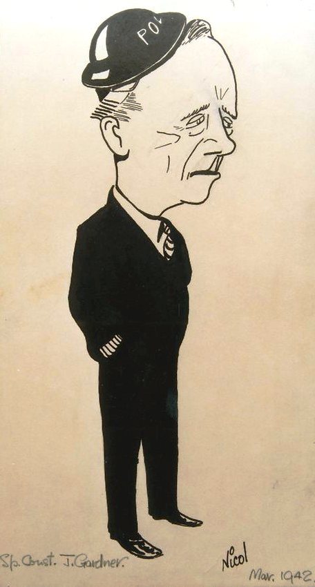 Caricature of Special Constable J Gardner, by William Nicol 1942.